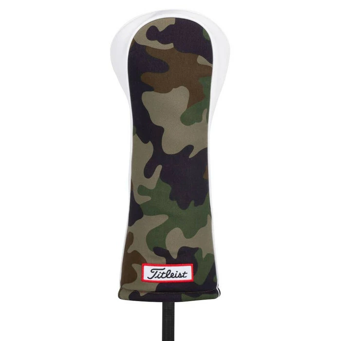 Titleist Woodland Camo 3 Panel Leather & Cotton Twill Headcover 2020 4 Titleist Woodland Camo 3 Panel Leather & Cotton Twill Headcover 2020 - Image 2