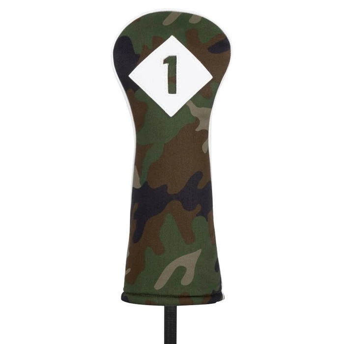 Titleist Woodland Camo 3 Panel Leather & Cotton Twill Headcover 2020 3 Titleist Woodland Camo 3 Panel Leather & Cotton Twill Headcover 2020