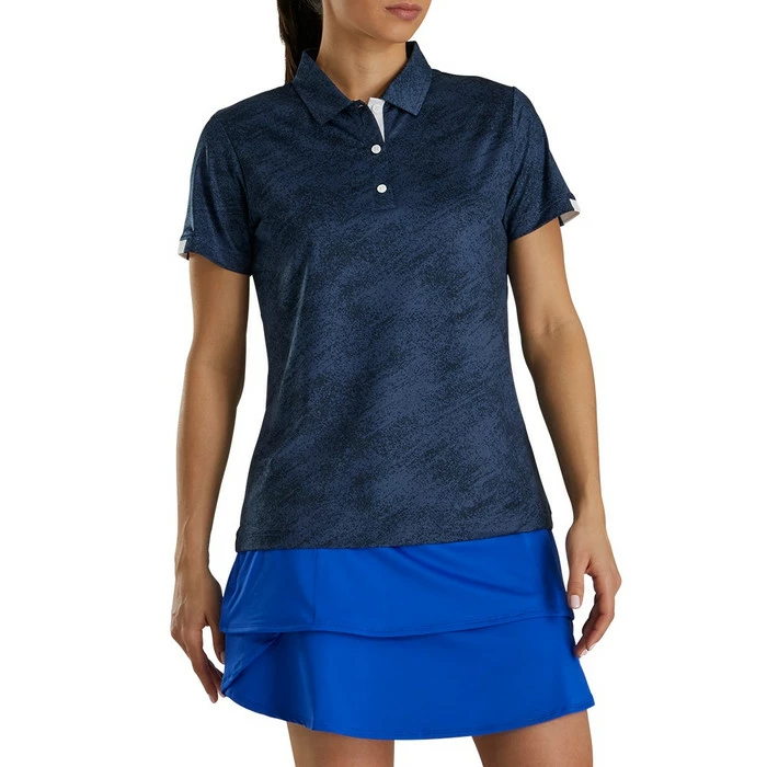 FootJoy Tonal Print Short Sleeve Golf Polo 2021 Women 4 FootJoy Tonal Print Short Sleeve Golf Polo 2021 Women - Image 2