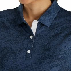 FootJoy Tonal Print Short Sleeve Golf Polo 2021 Women 11 FootJoy Tonal Print Short Sleeve Golf Polo 2021 Women -TravisMathew Shop ann2054 navy 3 63926.1627461390