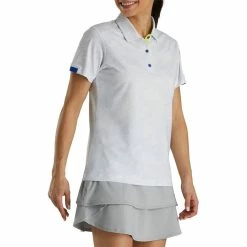 FootJoy Tonal Print Short Sleeve Golf Polo 2021 Women 13 FootJoy Tonal Print Short Sleeve Golf Polo 2021 Women -TravisMathew Shop ann2054 white 1 43801.1627461430