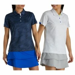 FootJoy Tonal Print Short Sleeve Golf Polo 2021 Women