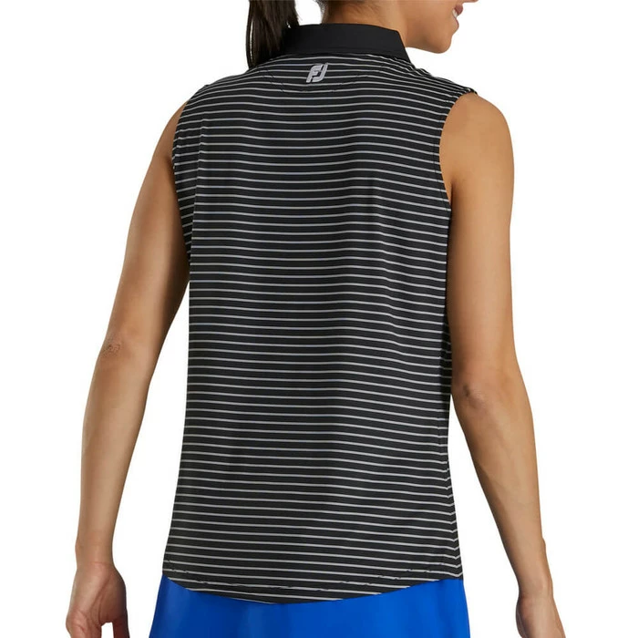 FootJoy Sleeveless Pinstripe Shirt Golf Polo 2021 Women 5 FootJoy Sleeveless Pinstripe Shirt Golf Polo 2021 Women - Image 3