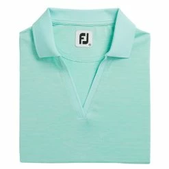 FootJoy Open Placket Spacedye Short Sleeve Golf Polo 2021 Women -TravisMathew Shop ann2129 aquamarine white 4 68220.1627461173
