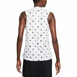 Nike Dri-Fit Victory Printed Sleeveless Golf Polo 2021 Women -TravisMathew Shop ann2150 white black 2 39018.1665559955