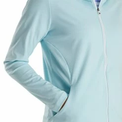 FootJoy Full-Zip Hoodie Golf Jacket 2022 Women -TravisMathew Shop ann2789 sky heather 4 67322.1646464480