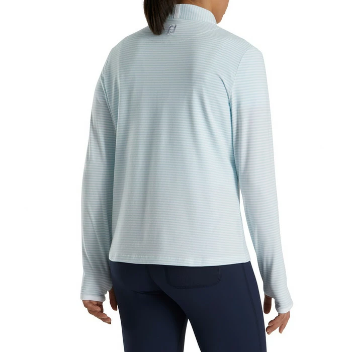 FootJoy Half-Zip Tonal Stripe Midlayer Golf Pullover 2022 Women 6 FootJoy Half-Zip Tonal Stripe Midlayer Golf Pullover 2022 Women - Image 4