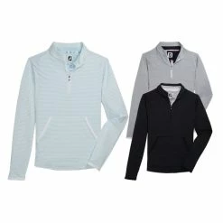 FootJoy Half-Zip Tonal Stripe Midlayer Golf Pullover 2022 Women
