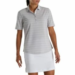 FootJoy Pique Half Sleeve Pinstripe Golf Polo 2022 Women 12 FootJoy Pique Half Sleeve Pinstripe Golf Polo 2022 Women -TravisMathew Shop ann2792 light gray heather 2 17461.1646464949