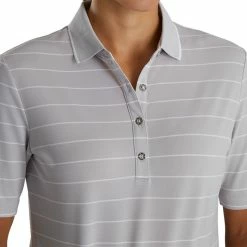 FootJoy Pique Half Sleeve Pinstripe Golf Polo 2022 Women 11 FootJoy Pique Half Sleeve Pinstripe Golf Polo 2022 Women -TravisMathew Shop ann2792 light gray heather 4 10620.1646464954