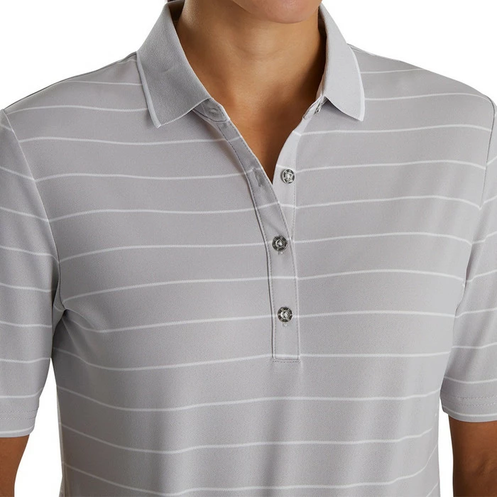 FootJoy Pique Half Sleeve Pinstripe Golf Polo 2022 Women 6 FootJoy Pique Half Sleeve Pinstripe Golf Polo 2022 Women - Image 4