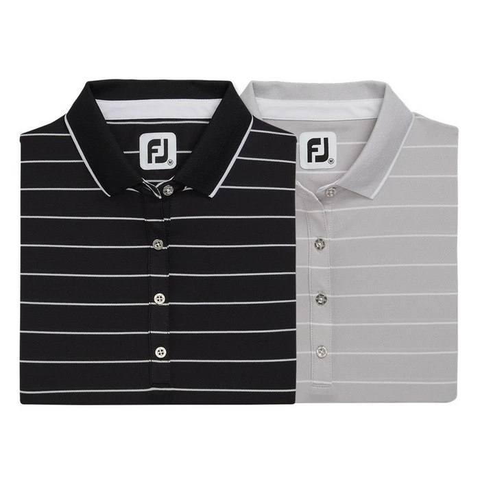 FootJoy Pique Half Sleeve Pinstripe Golf Polo 2022 Women 3 FootJoy Pique Half Sleeve Pinstripe Golf Polo 2022 Women