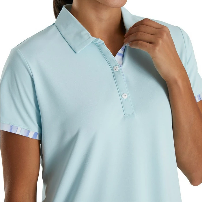 FootJoy Shortsleeve Watercolor Trim Golf Polo 2022 Women 6 FootJoy Shortsleeve Watercolor Trim Golf Polo 2022 Women - Image 4