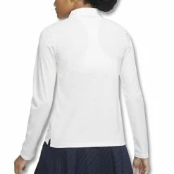 Nike Dri-FIT Victory Solid Longsleeve Golf Polo 2022 Women -TravisMathew Shop ann2967 white black 2 19125.1668236111