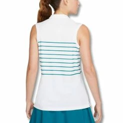 Nike Dri-FIT Victory Striped Sleeveless Golf Polo 2022 Women -TravisMathew Shop ann2995 white bright spruce 2 28664.1669105933