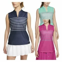 Nike Dri-FIT Victory Striped Sleeveless Golf Polo 2022 Women