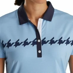 FootJoy Cap Sleeve Houndstooth Print Golf Polo 2022 Women -TravisMathew Shop ann3185 blue 3 12433.1662695550