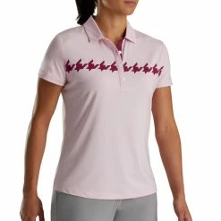 FootJoy Cap Sleeve Houndstooth Print Golf Polo 2022 Women -TravisMathew Shop ann3185 pink 1 50532.1662695789