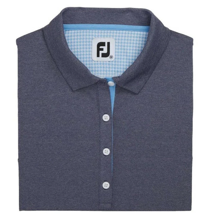 FootJoy Sleeveless Houndstooth Trim Pique Golf Polo 2022 Women 4 FootJoy Sleeveless Houndstooth Trim Pique Golf Polo 2022 Women - Image 2
