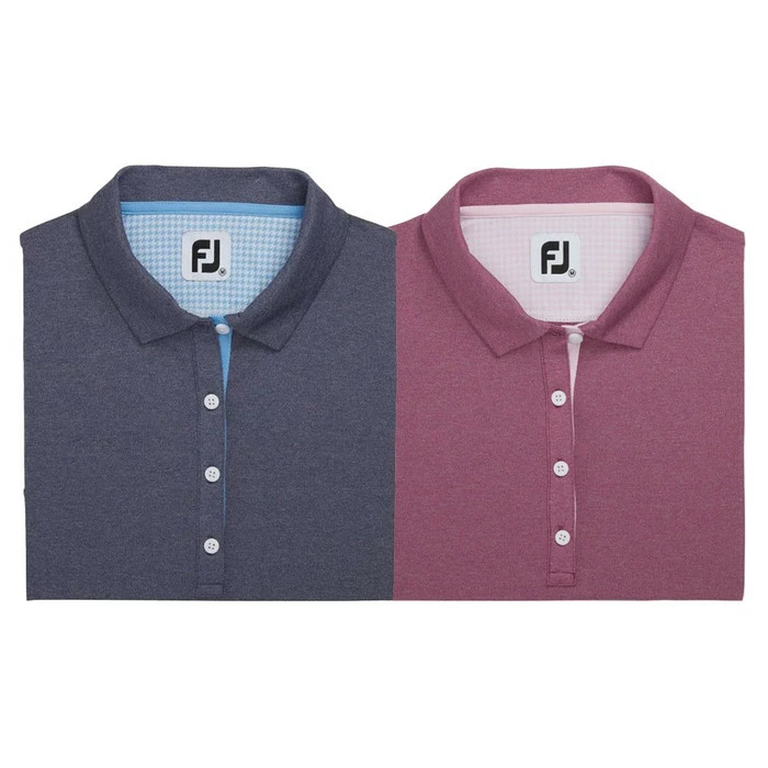 FootJoy Sleeveless Houndstooth Trim Pique Golf Polo 2022 Women 3 FootJoy Sleeveless Houndstooth Trim Pique Golf Polo 2022 Women