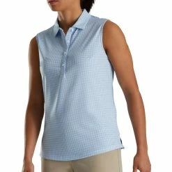 FootJoy Sleeveless Essential Golf Polo 2022 Women -TravisMathew Shop ann3188 blue houndstooth 1 2 86158.1662511641