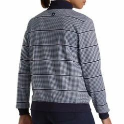 FootJoy Half Zip Houndstooth Print Midlayer Golf Pullover 2022 Women -TravisMathew Shop ann3223 navy 3 80544.1662535288