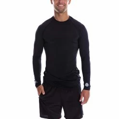 SParms Sun Protect+ UV/Sun Protection Round Neck Longsleeve Golf T-Shirt -TravisMathew Shop car0298 plain logo black 1 1 13645.1573547788