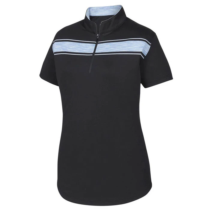 FootJoy Baby Pique Engineered Stripe Zip Golf Polo 2019 Women 4 FootJoy Baby Pique Engineered Stripe Zip Golf Polo 2019 Women - Image 2