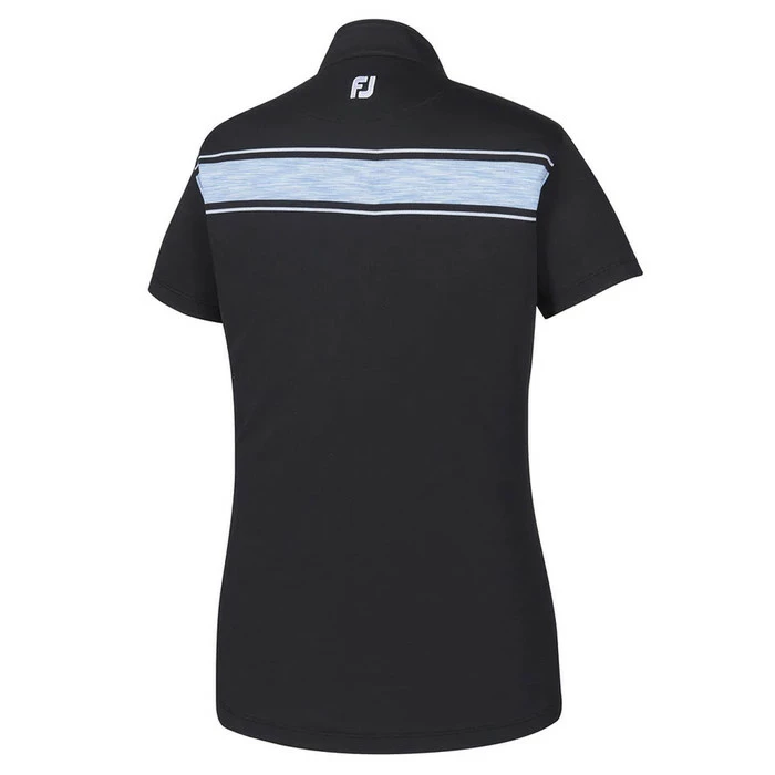 FootJoy Baby Pique Engineered Stripe Zip Golf Polo 2019 Women 5 FootJoy Baby Pique Engineered Stripe Zip Golf Polo 2019 Women - Image 3