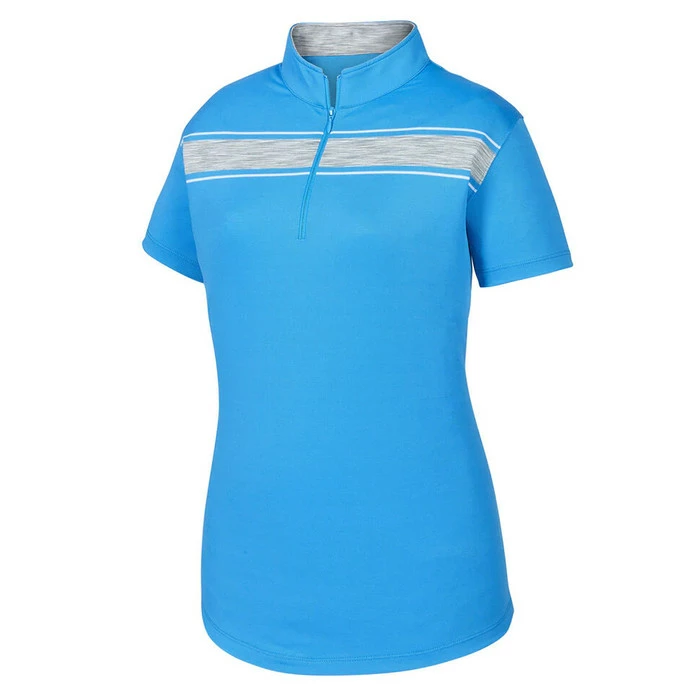 FootJoy Baby Pique Engineered Stripe Zip Golf Polo 2019 Women 8 FootJoy Baby Pique Engineered Stripe Zip Golf Polo 2019 Women - Image 6