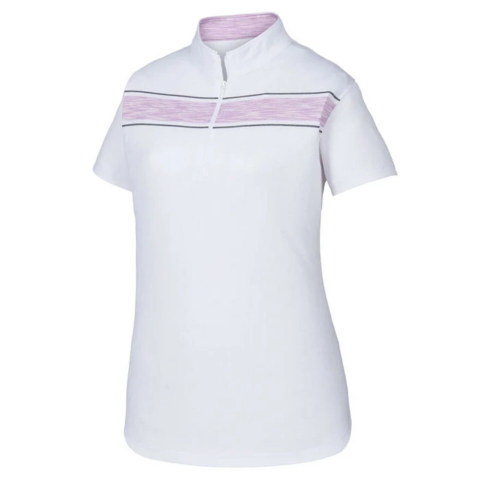 FootJoy Baby Pique Engineered Stripe Zip Golf Polo 2019 Women 6 FootJoy Baby Pique Engineered Stripe Zip Golf Polo 2019 Women - Image 4