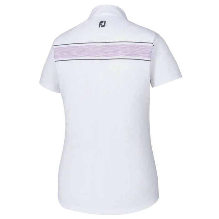 FootJoy Baby Pique Engineered Stripe Zip Golf Polo 2019 Women 7 FootJoy Baby Pique Engineered Stripe Zip Golf Polo 2019 Women - Image 5