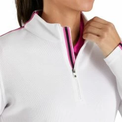 FootJoy Midlayer Sleeve Stripe Golf Polo 2020 Women -TravisMathew Shop car0942 white 4 04404.1581381968