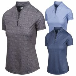 Greg Norman ML75 2Below Micro Paisley Zip Golf Polo 2019 Women