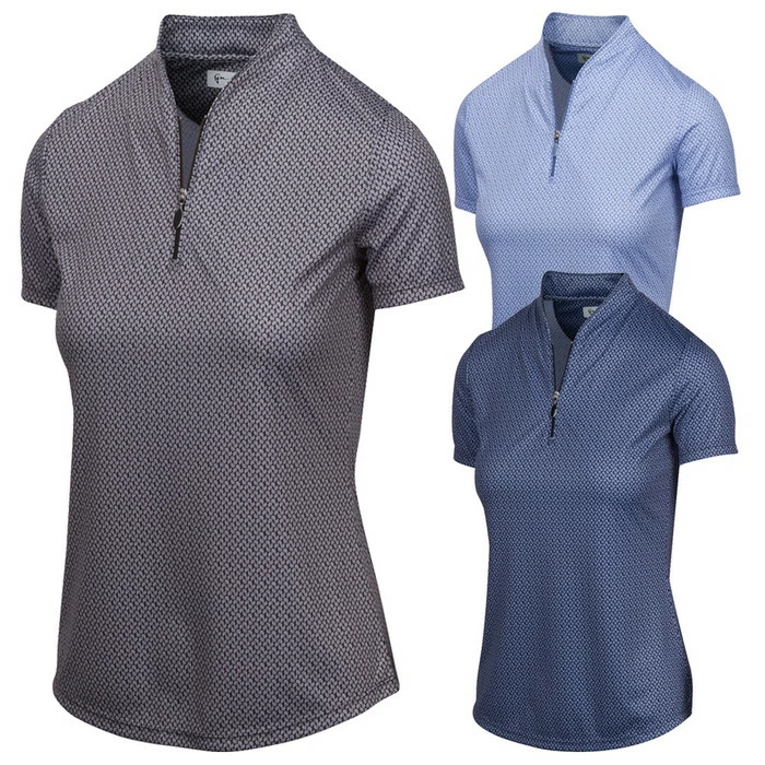 Greg Norman ML75 2Below Micro Paisley Zip Golf Polo 2019 Women 3 Greg Norman ML75 2Below Micro Paisley Zip Golf Polo 2019 Women