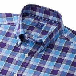 FootJoy Stretch Twill Woven Plaid Golf Shirt 2019 -TravisMathew Shop car0992 plum clear blue 2 91320.1578097917