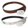 Longball Performance Flush Golf Belt Women -TravisMathew Shop dez1488 brown white blue 2 1 03962.1618874834