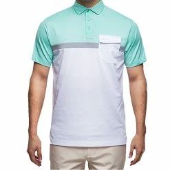 Devereux Reed Golf Polo -TravisMathew Shop dez1899 aqua steel white 1 1 20248.1493754335
