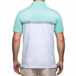 Devereux Reed Golf Polo -TravisMathew Shop dez1899 aqua steel white 1 2 76985.1493754335