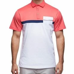 Devereux Reed Golf Polo -TravisMathew Shop dez1899 calypso coral navy white 1 1 37122.1493754335