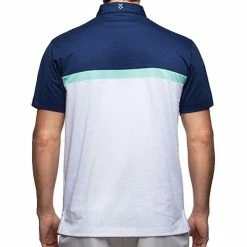 Devereux Reed Golf Polo -TravisMathew Shop dez1899 navy aqua white 1 2 21209.1493754334