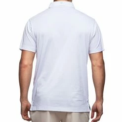 Devereux Jonah Golf Polo -TravisMathew Shop dez1901 white aqua navy 1 2 28863.1493777349