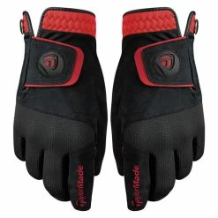 TaylorMade Rain Control Golf Gloves 1 Pair 13 TaylorMade Rain Control Golf Gloves 1 Pair -TravisMathew Shop ren2203 black red 2 49299.1558193620
