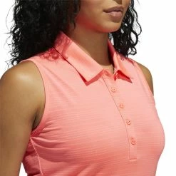 Adidas Novelty Sleeveless Golf Polo 2020 Women -TravisMathew Shop via1111 flash red 6 57766.1597911545